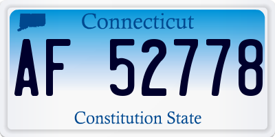 CT license plate AF52778