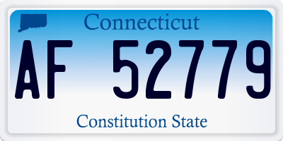 CT license plate AF52779