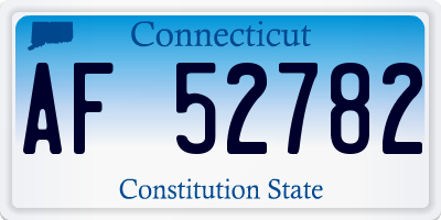 CT license plate AF52782