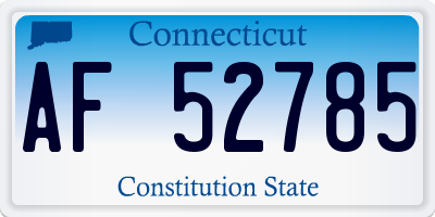 CT license plate AF52785