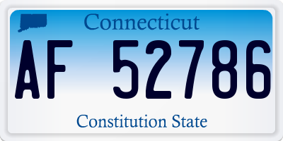 CT license plate AF52786