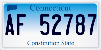 CT license plate AF52787