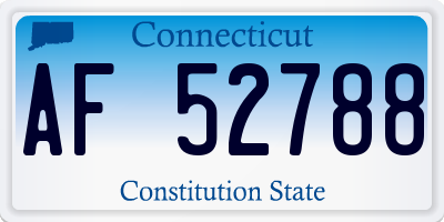 CT license plate AF52788