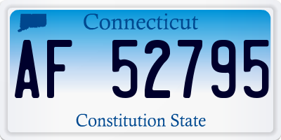 CT license plate AF52795