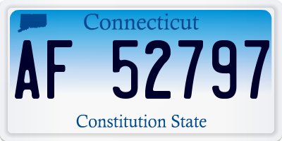 CT license plate AF52797