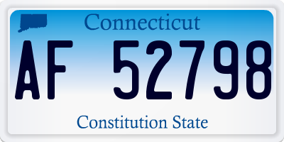 CT license plate AF52798
