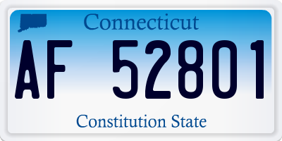 CT license plate AF52801