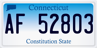 CT license plate AF52803