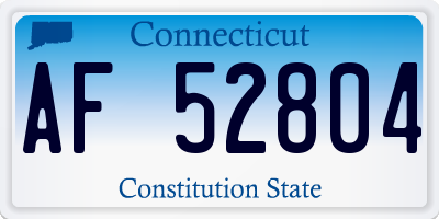 CT license plate AF52804