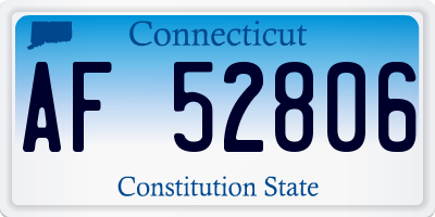 CT license plate AF52806