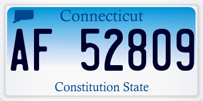 CT license plate AF52809
