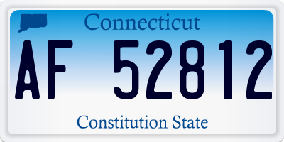 CT license plate AF52812