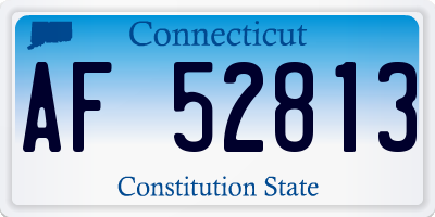 CT license plate AF52813