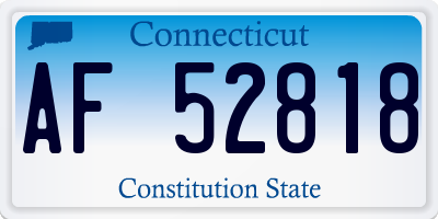 CT license plate AF52818