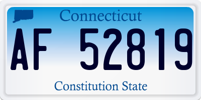 CT license plate AF52819