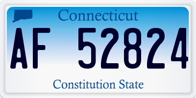 CT license plate AF52824