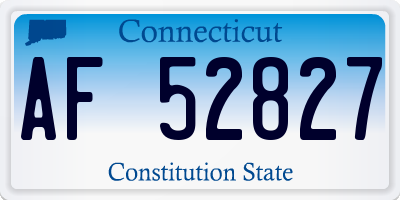 CT license plate AF52827