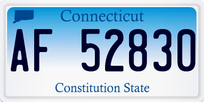 CT license plate AF52830