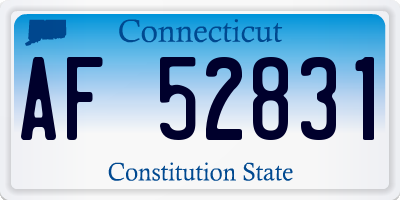 CT license plate AF52831