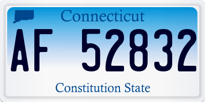 CT license plate AF52832