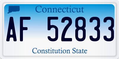 CT license plate AF52833
