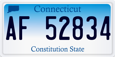 CT license plate AF52834