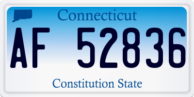 CT license plate AF52836
