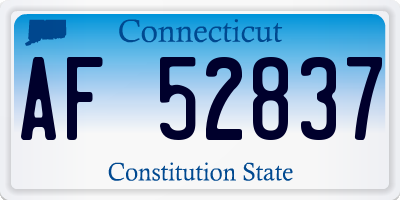 CT license plate AF52837