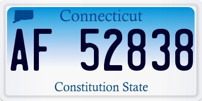 CT license plate AF52838