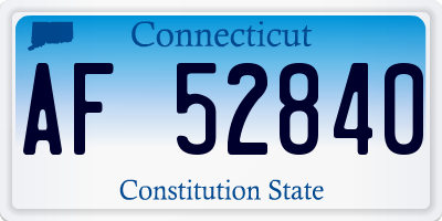 CT license plate AF52840