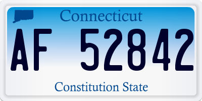 CT license plate AF52842