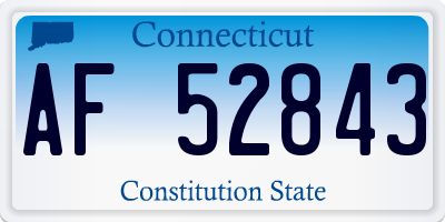 CT license plate AF52843