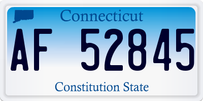 CT license plate AF52845
