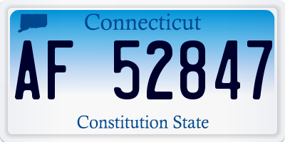 CT license plate AF52847