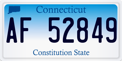CT license plate AF52849