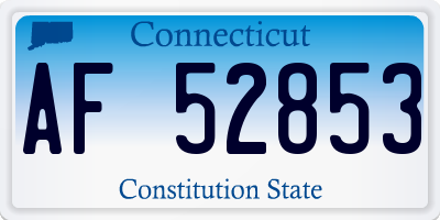 CT license plate AF52853
