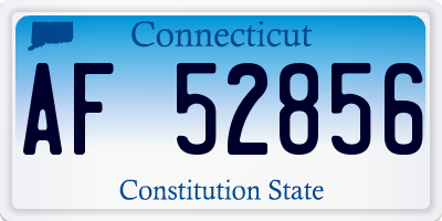 CT license plate AF52856