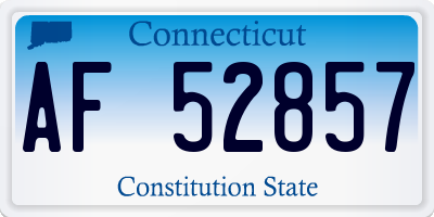 CT license plate AF52857