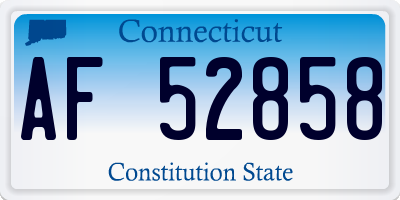 CT license plate AF52858