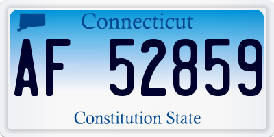 CT license plate AF52859