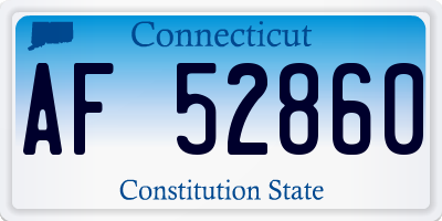 CT license plate AF52860