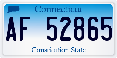 CT license plate AF52865