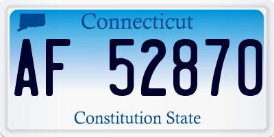 CT license plate AF52870
