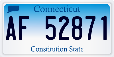 CT license plate AF52871