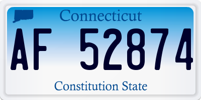 CT license plate AF52874