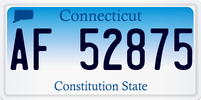CT license plate AF52875