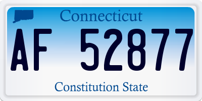 CT license plate AF52877