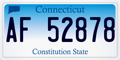 CT license plate AF52878