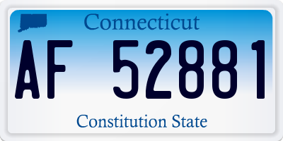 CT license plate AF52881