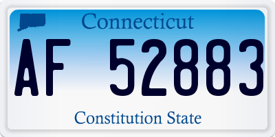 CT license plate AF52883